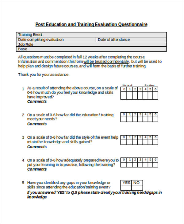 post education training evaluation form3