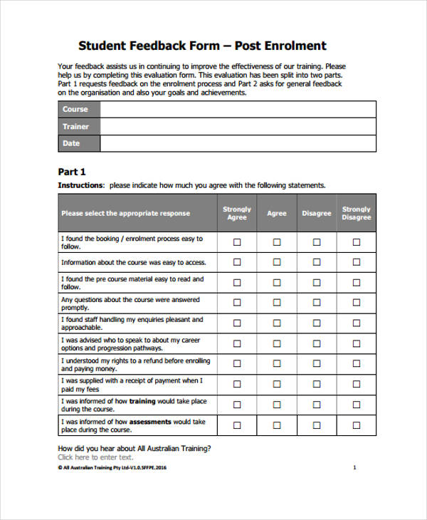 post enrolment student feedback form1