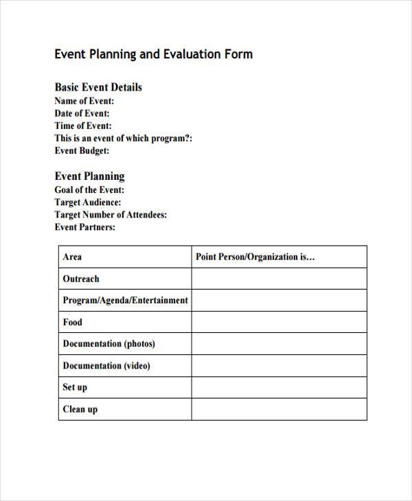 post event evaluation form