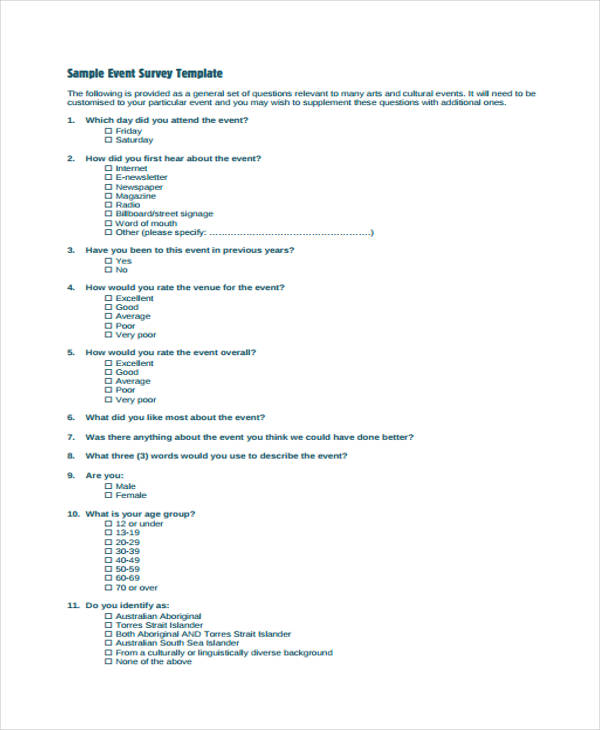 Post Event Survey Template