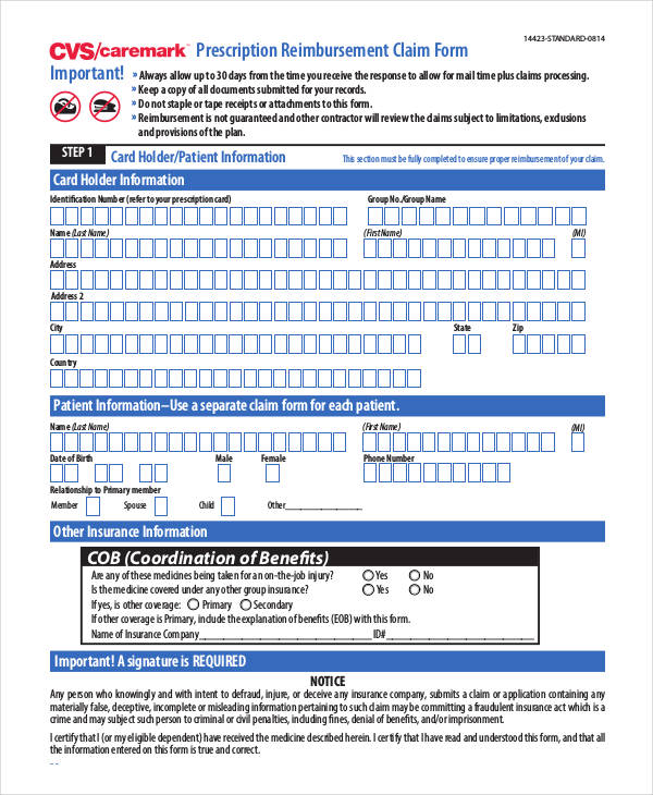 FREE 32 Claim Form Templates In PDF Excel MS Word