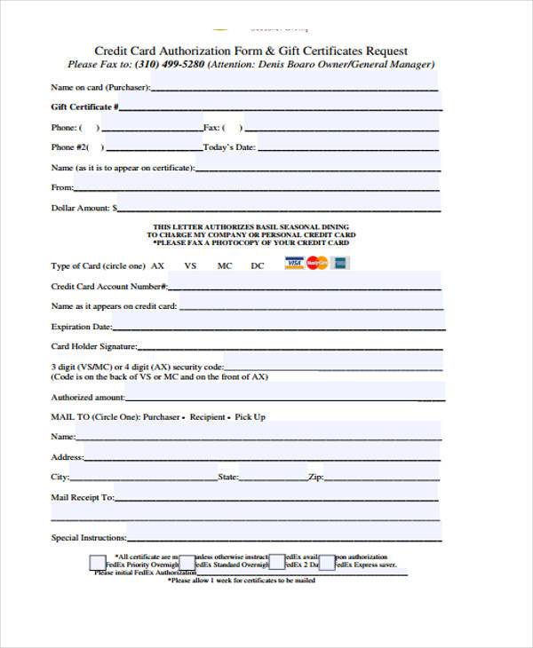 printable gift certificate request form