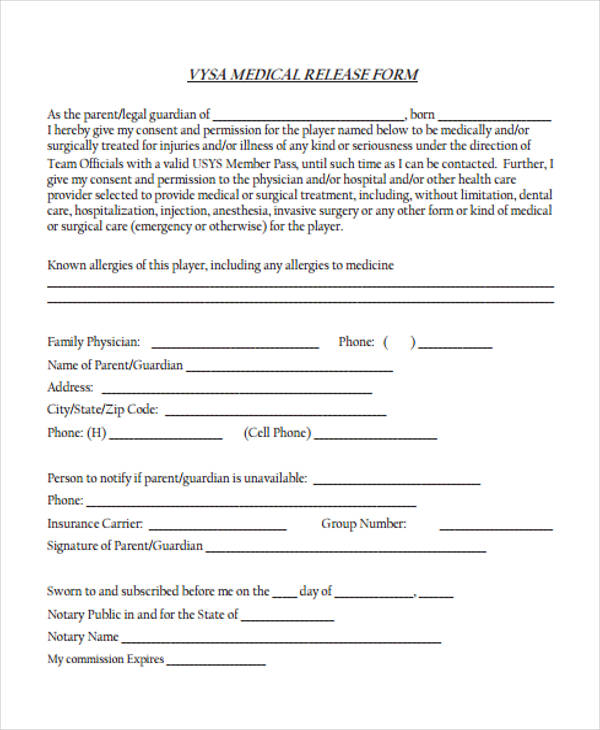 Medical Release Of Information Form Printable Printable Forms Free Online