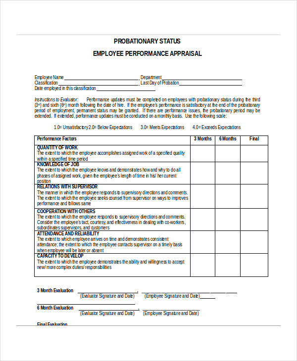 Free 20 Employee Evaluation Forms In Ms Word