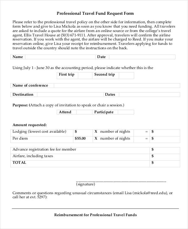 professional travel fund request form1