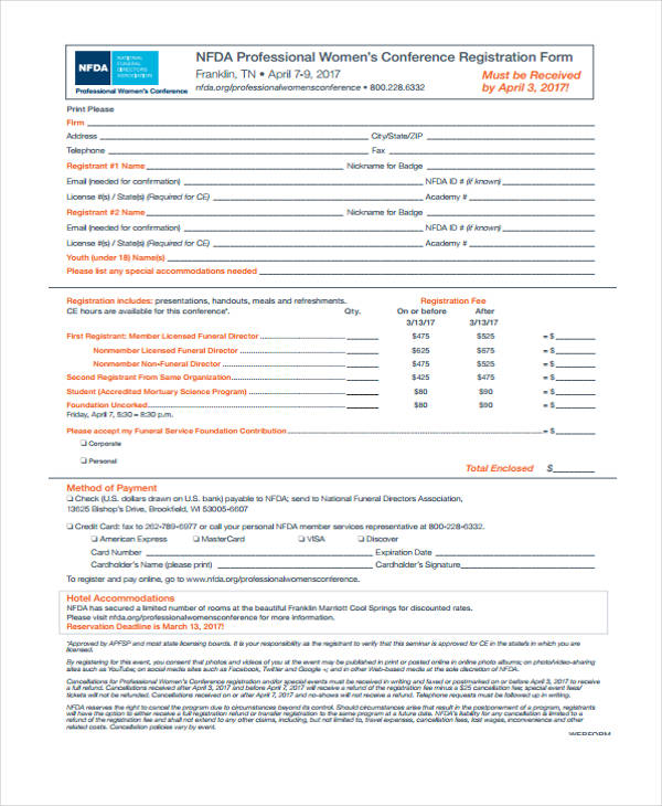 professional womens conference registration form3