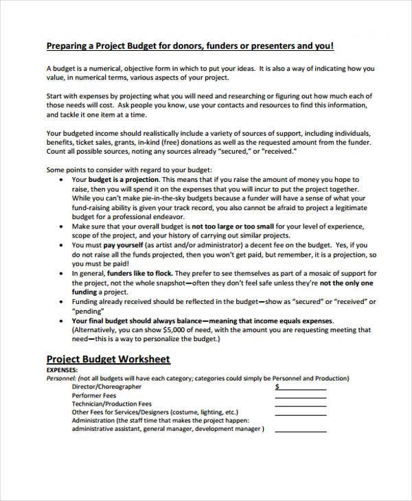 FREE 49+ Budget Forms in PDF | MS Word | Excel
