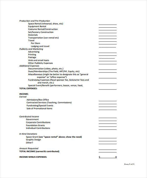 project budget worksheet form3