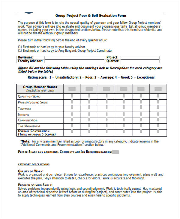 project manager self evaluation form