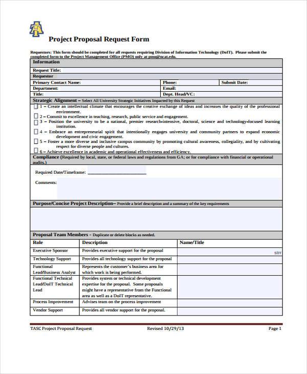 Free Project Request Form Template Printable Templates