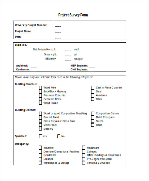 project survey form