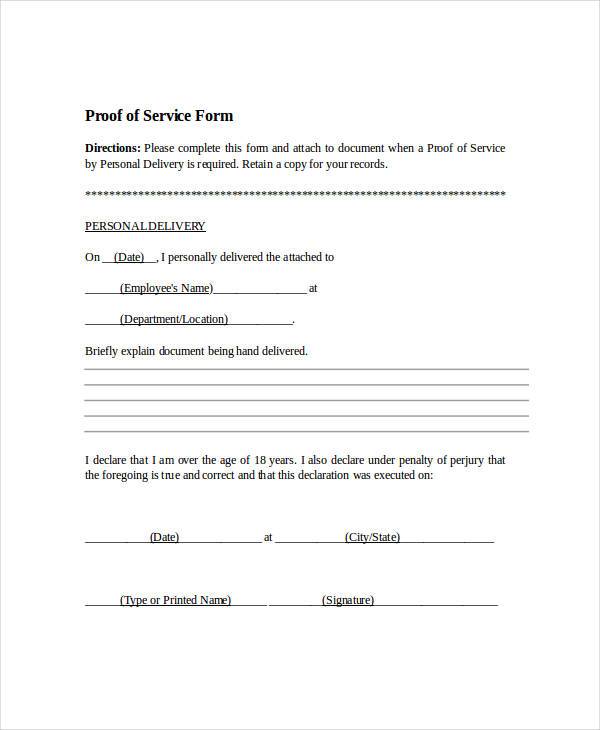 Fillable Proof Of Service Form California Printable Forms Free Online