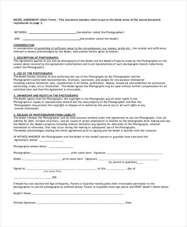 property model agreement form format