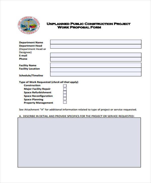 FREE 10+ Work Proposal Forms in PDF | MS Word