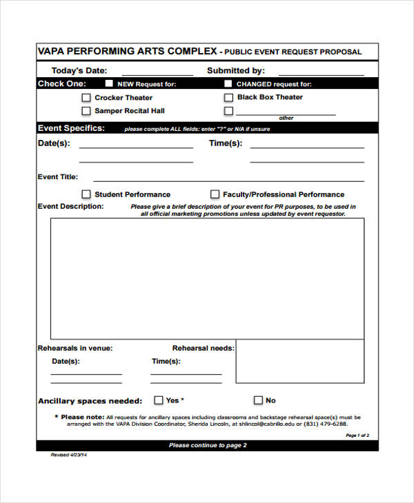 public event request form