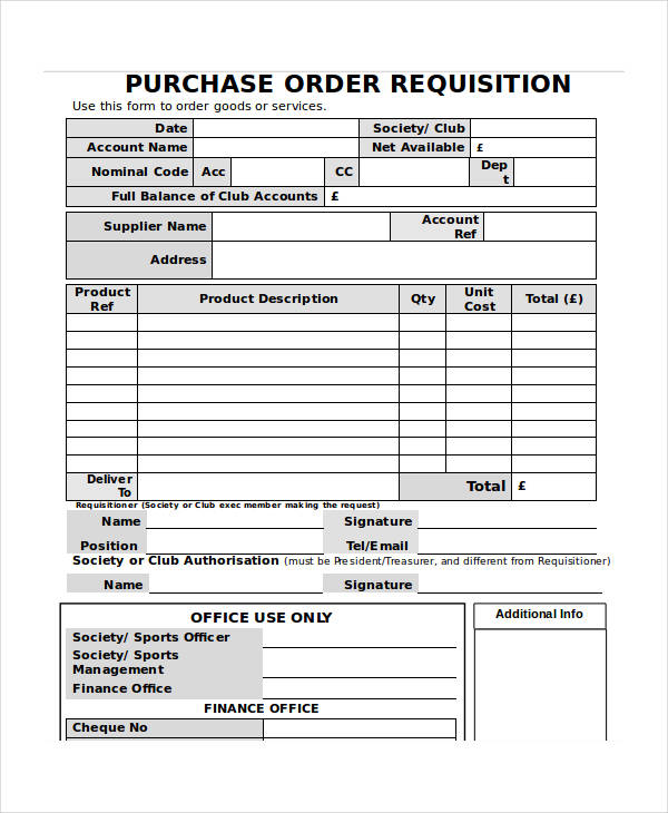 FREE 32+ Requisition Forms in MS Word