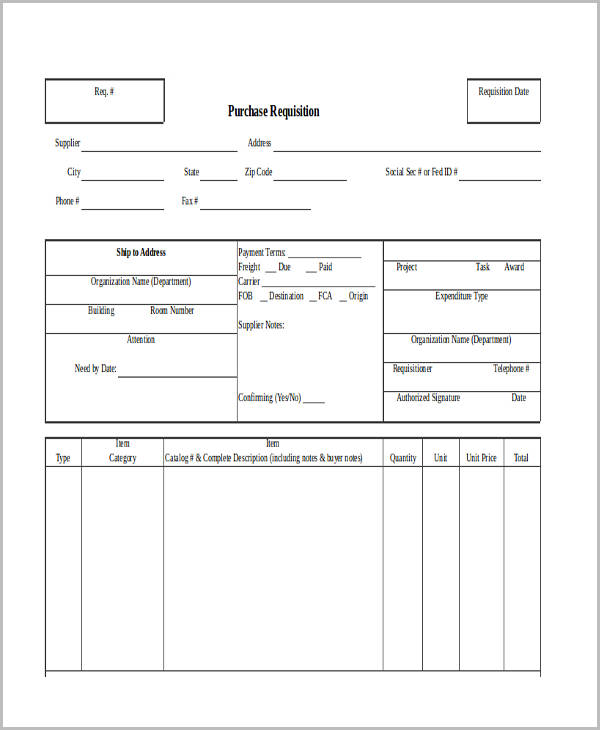 excel purchase requisition template