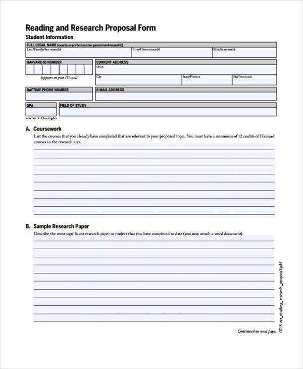 reading research proposal form sample