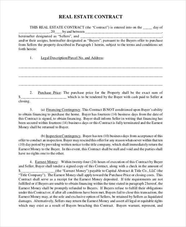 Template written contract 20+ Relationship