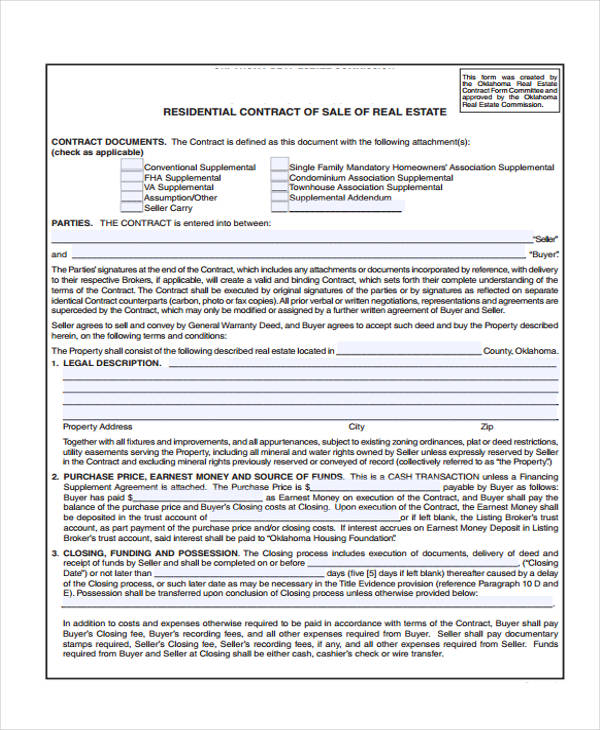 real estate purchase sale agreement form