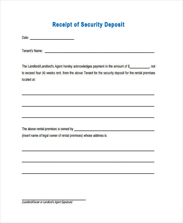 receipt of security deposit2