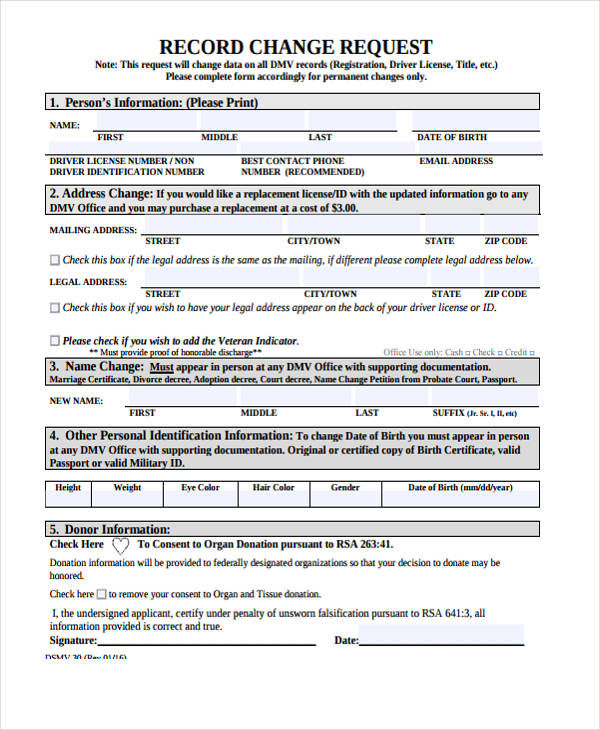 record change request form1