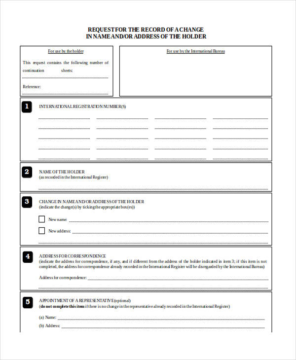 record change request form2