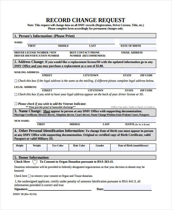 record change request form3
