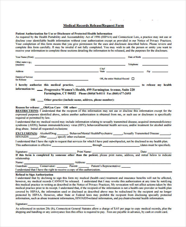 records release request form
