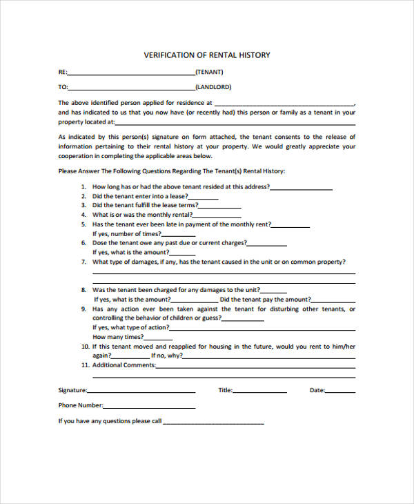 rental history verification form1