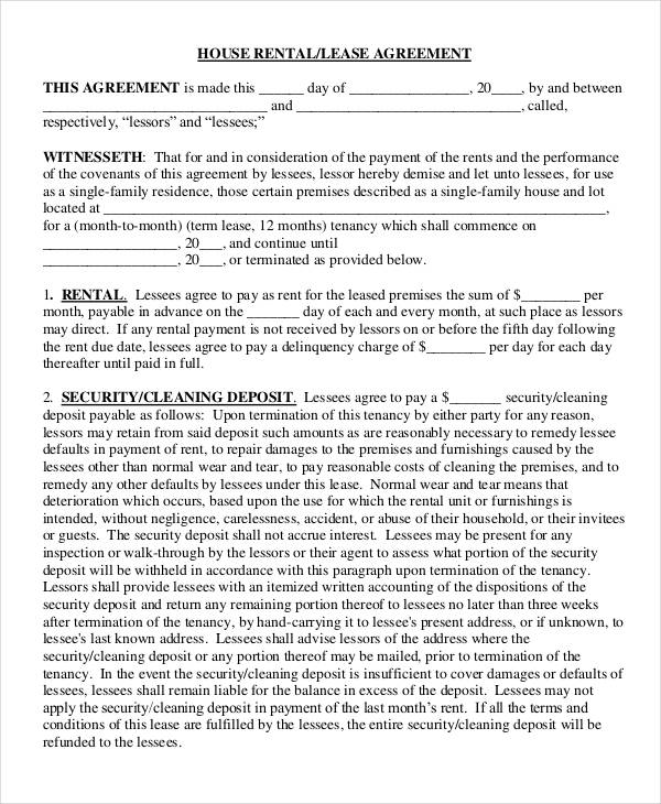 FREE 60+ Lease Agreement Forms in PDF | MS Word