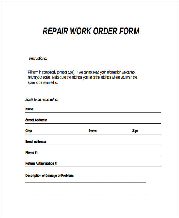 repair work order form in pdf