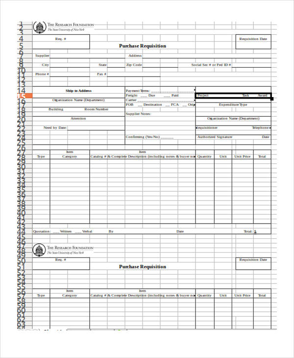 requisition form excel free