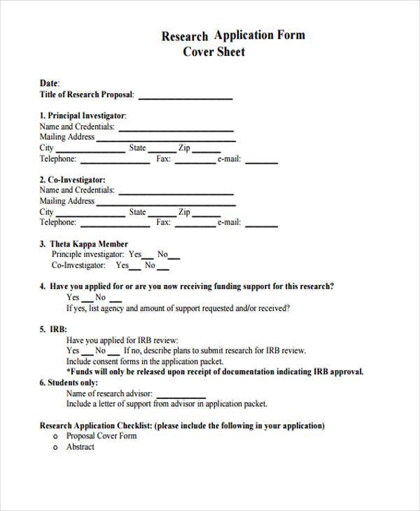 research proposal application form