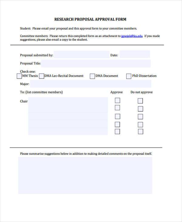 research proposal approval form