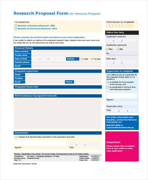 research proposal form