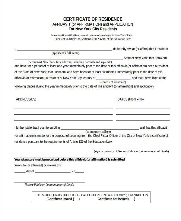 application-form-for-certificate-of-residence-printable-pdf-download