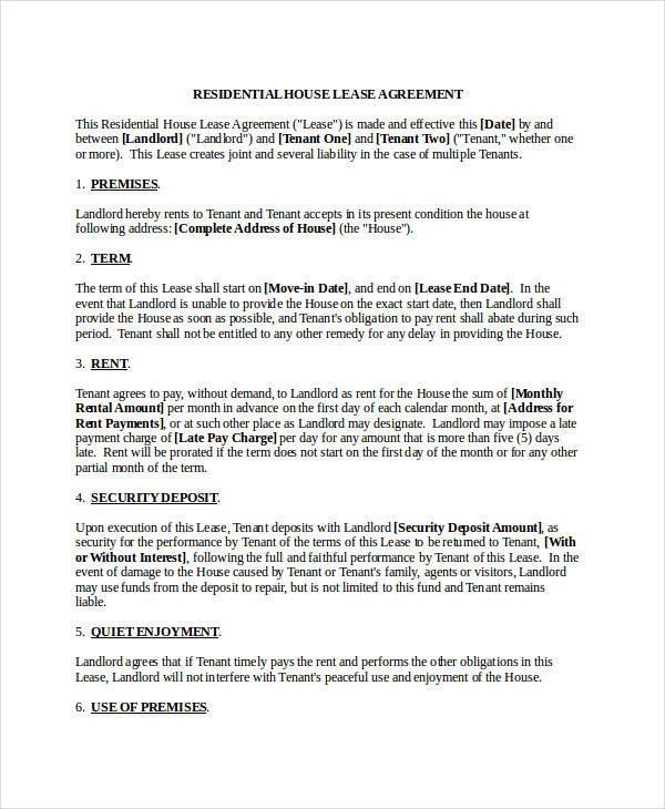 residential house lease agreement form2