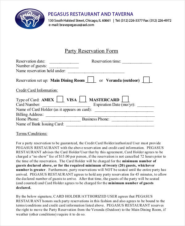 restaurant party reservation form3