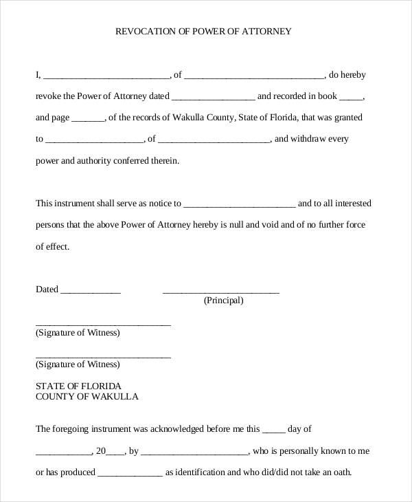 revocation power of attorney form in pdf