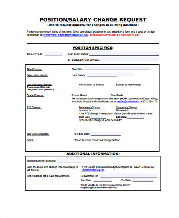 salary distribution change form
