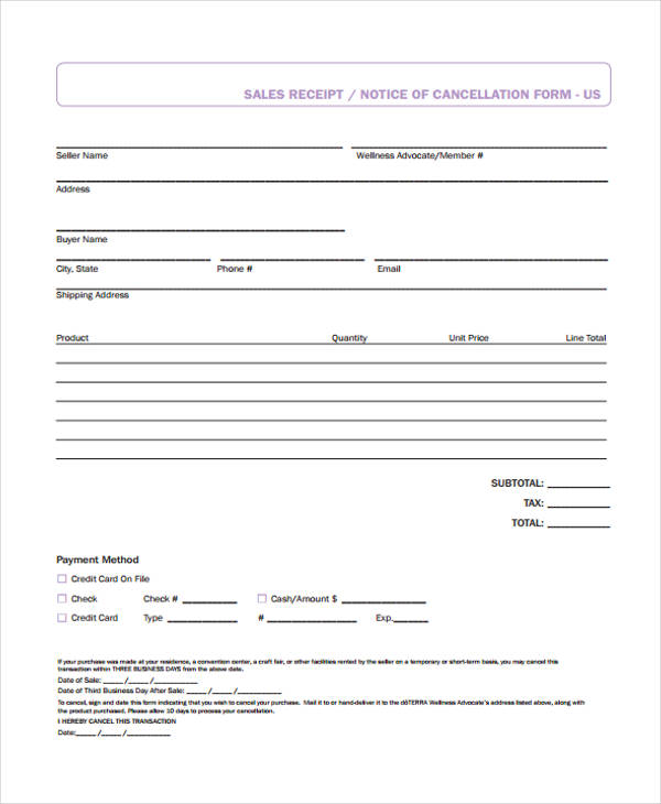 Printable Receipt Forms - 41+ Free Documents in Word, PDF