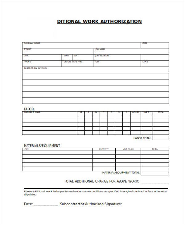 sample additional work order form1