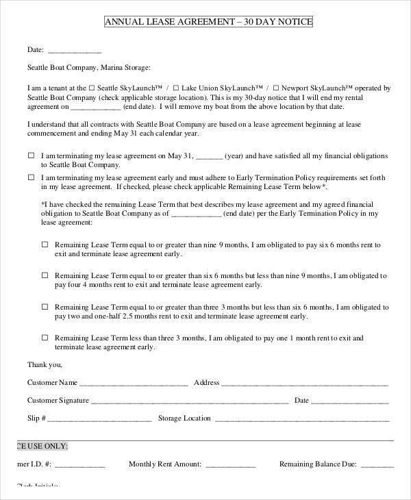 sample annual lease agreement