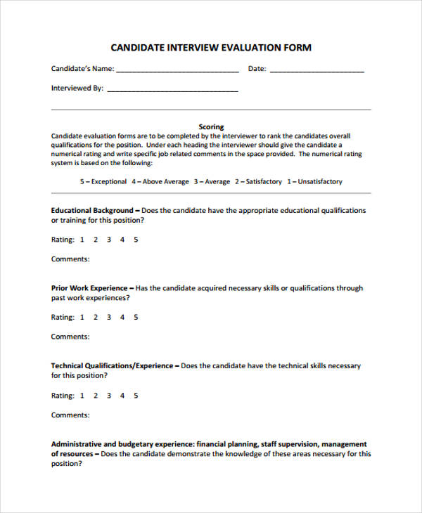 sample candidate interview evaluation form2