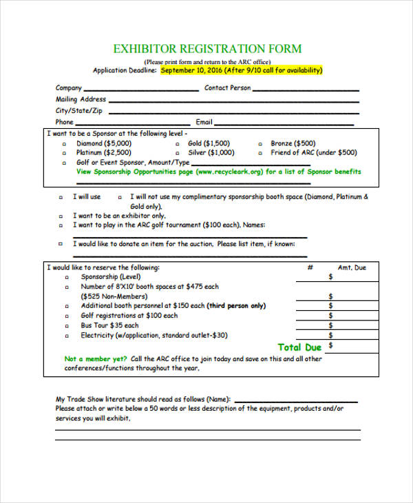 Sample registration form for church conference KingdomGist