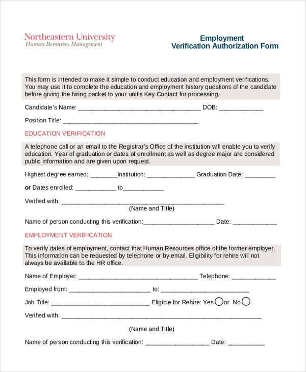 sample employment verification authorization form1