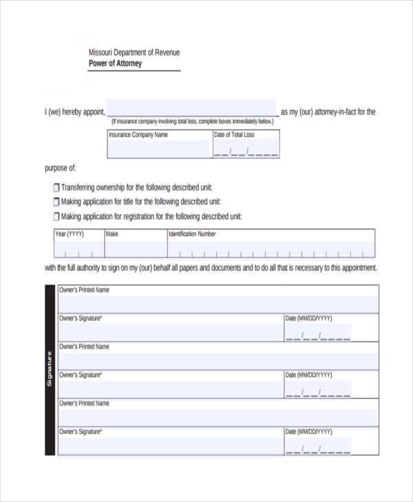 sample general power of attorney form