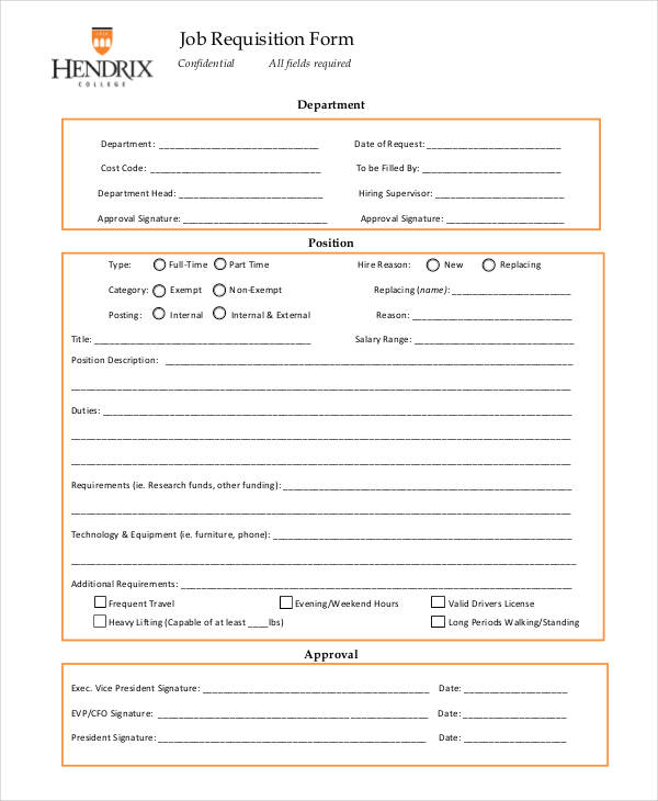  Job Requisition Form Template Word 