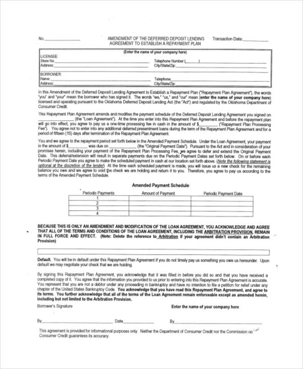 sample loan repayment agreement1